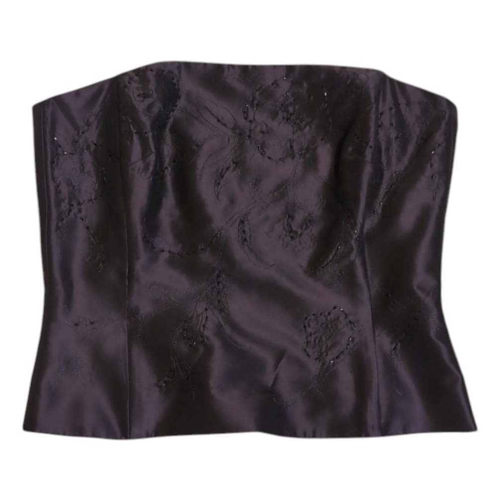 ANN TAYLOR Dark Purple Satin Embroidered Formal Set – Size 6 & 8 - Picture 4 of 11